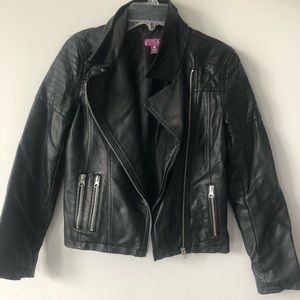 Aqua kids faux Leather jacket